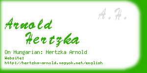 arnold hertzka business card